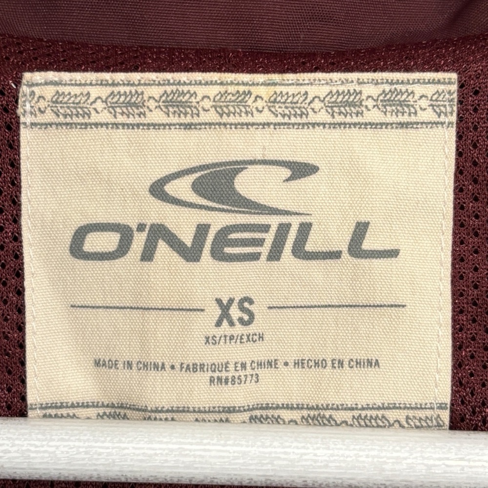 O’Neill Gayle Burgundy Windbreaker Hooded Zip Up Spring Jacket Women's Size XS - Picture 7 of 15